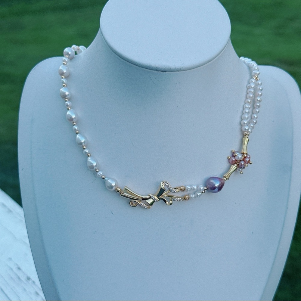 X607 Handmade Freshwater Baroque Pearl Necklace